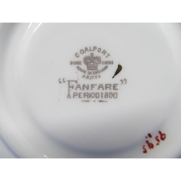 Coalport Fanfare 5 1/2" Bone China Saucer Made In England - Picture 3 of 9